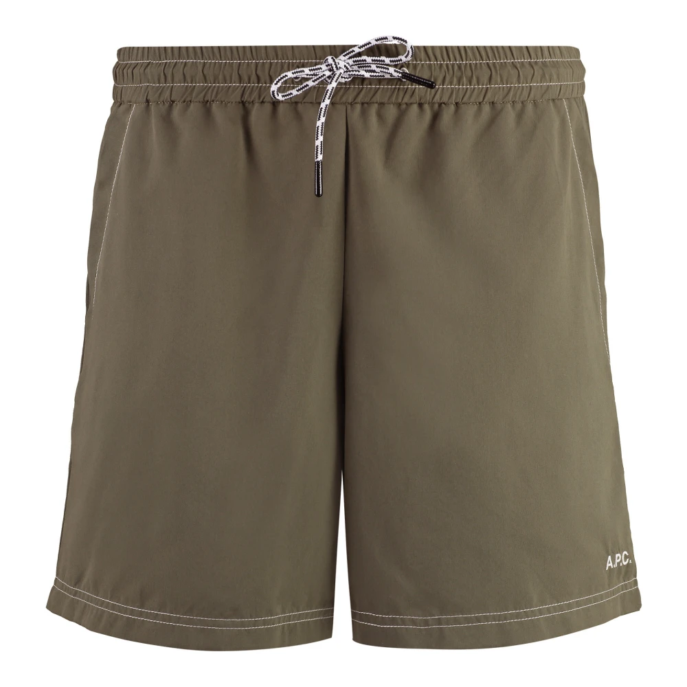 A.p.c. Mesh-gevoerde Nylon Zwemshorts Green Heren