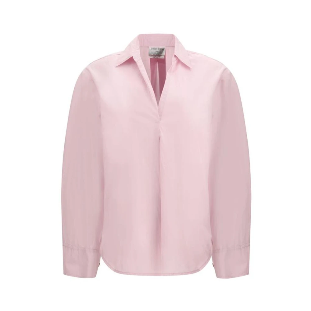 Forte Roze Poplin Polo Shirt Pink Dames