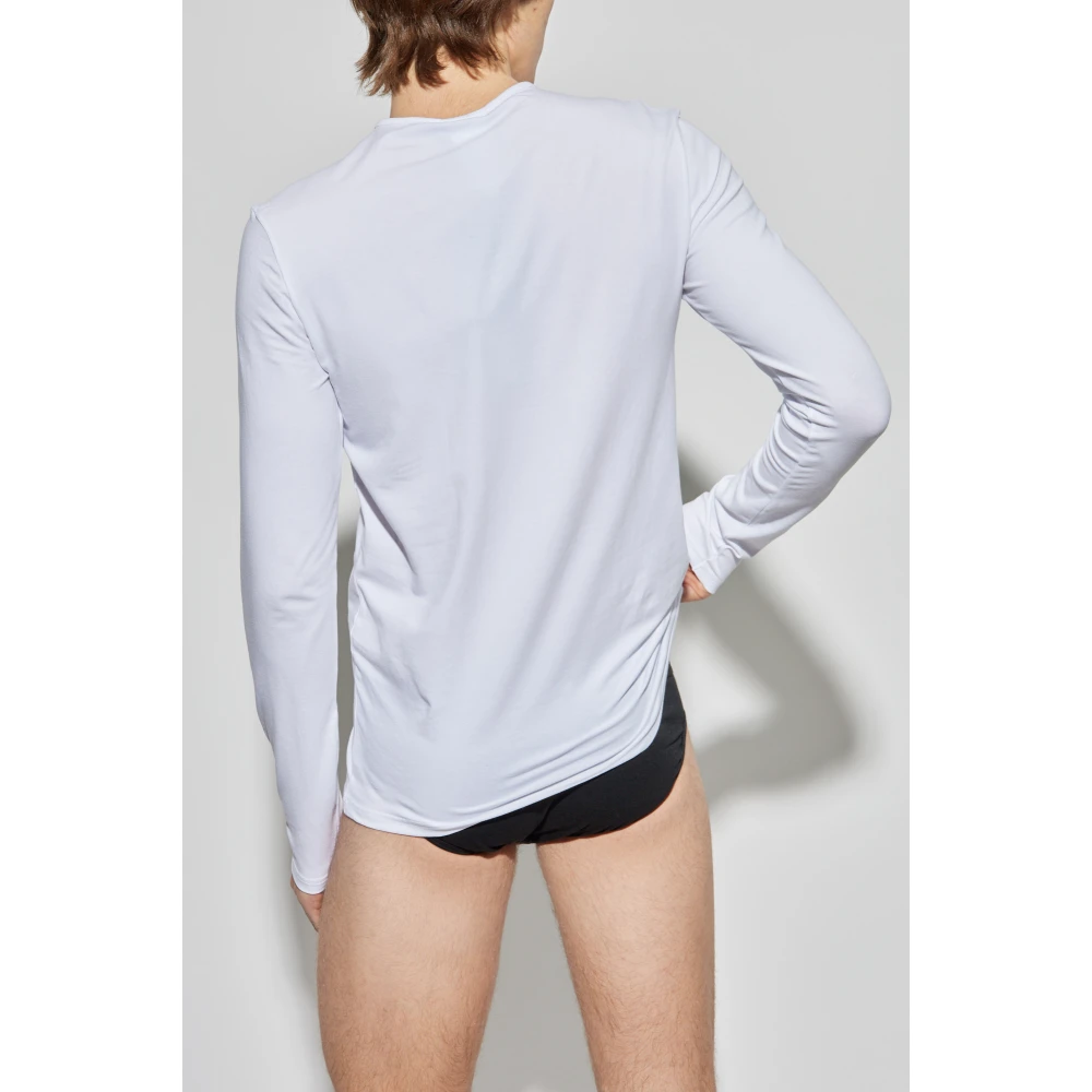 Versace T-shirt met logo White Heren