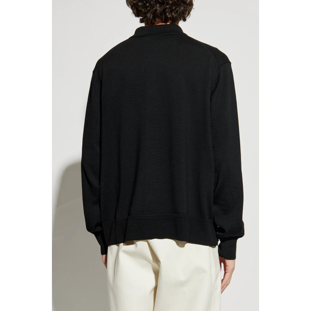 Ami Paris Wol wollen cardigan met logo Black Heren