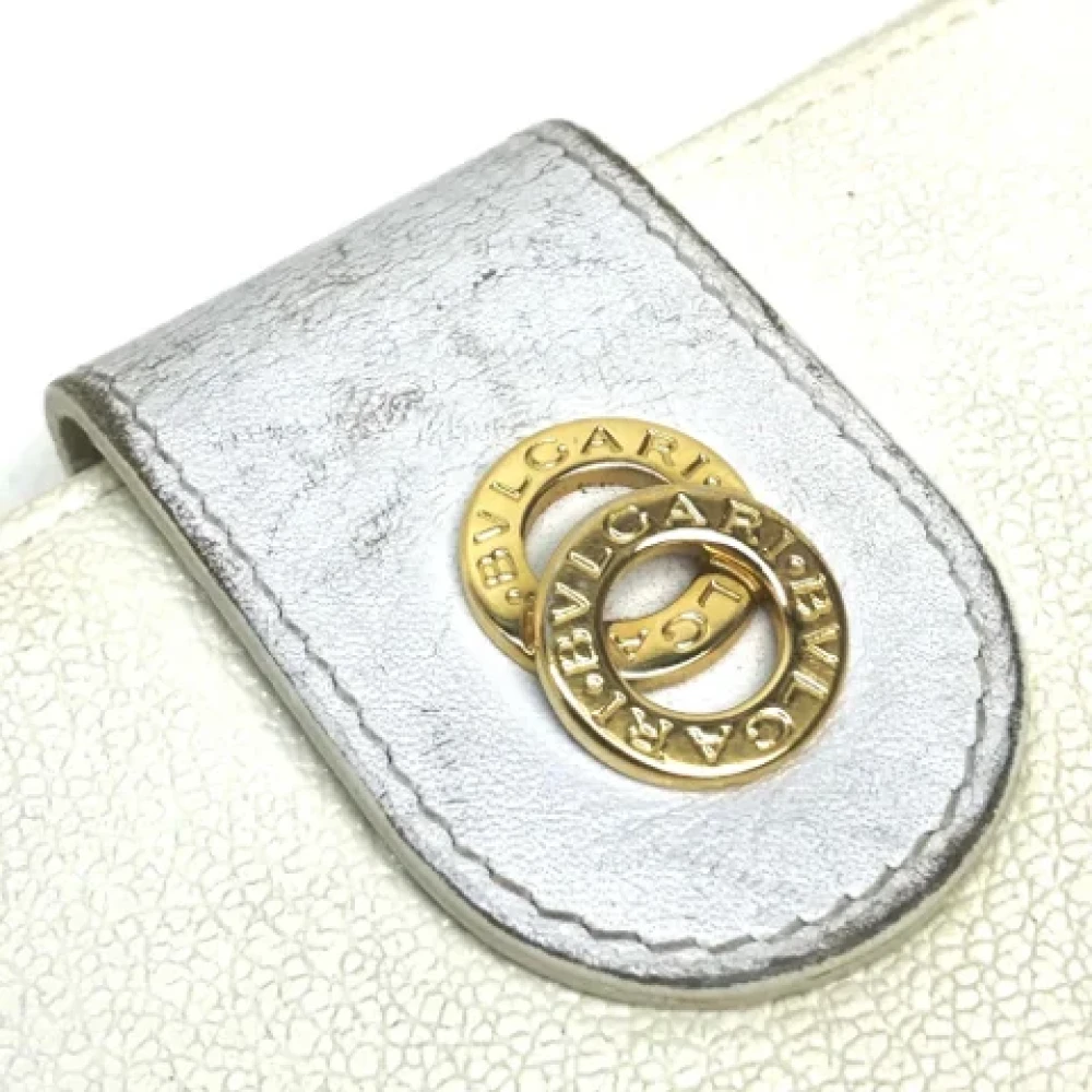 Bvlgari Vintage Pre-owned Leather wallets White Dames