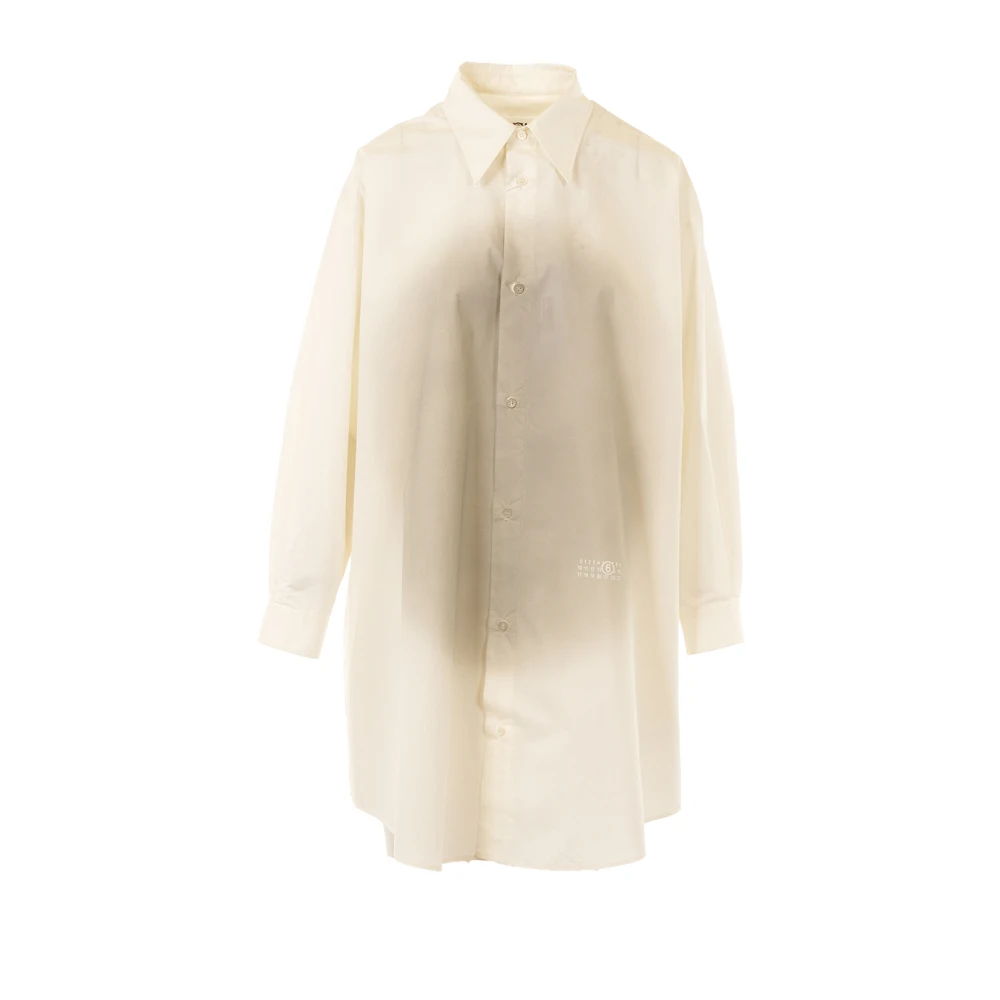 Mm6 Maison Margiela Women's White Shirt Dress - Shirt Dresses - M - Dresses