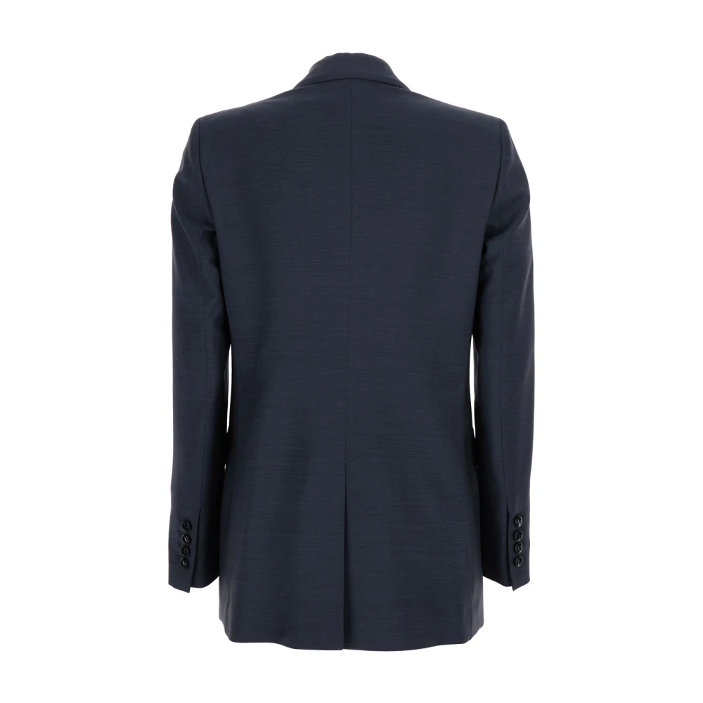 Blazé Milano Blauw Dubbel-Borst Wolmix Jas Blue Dames