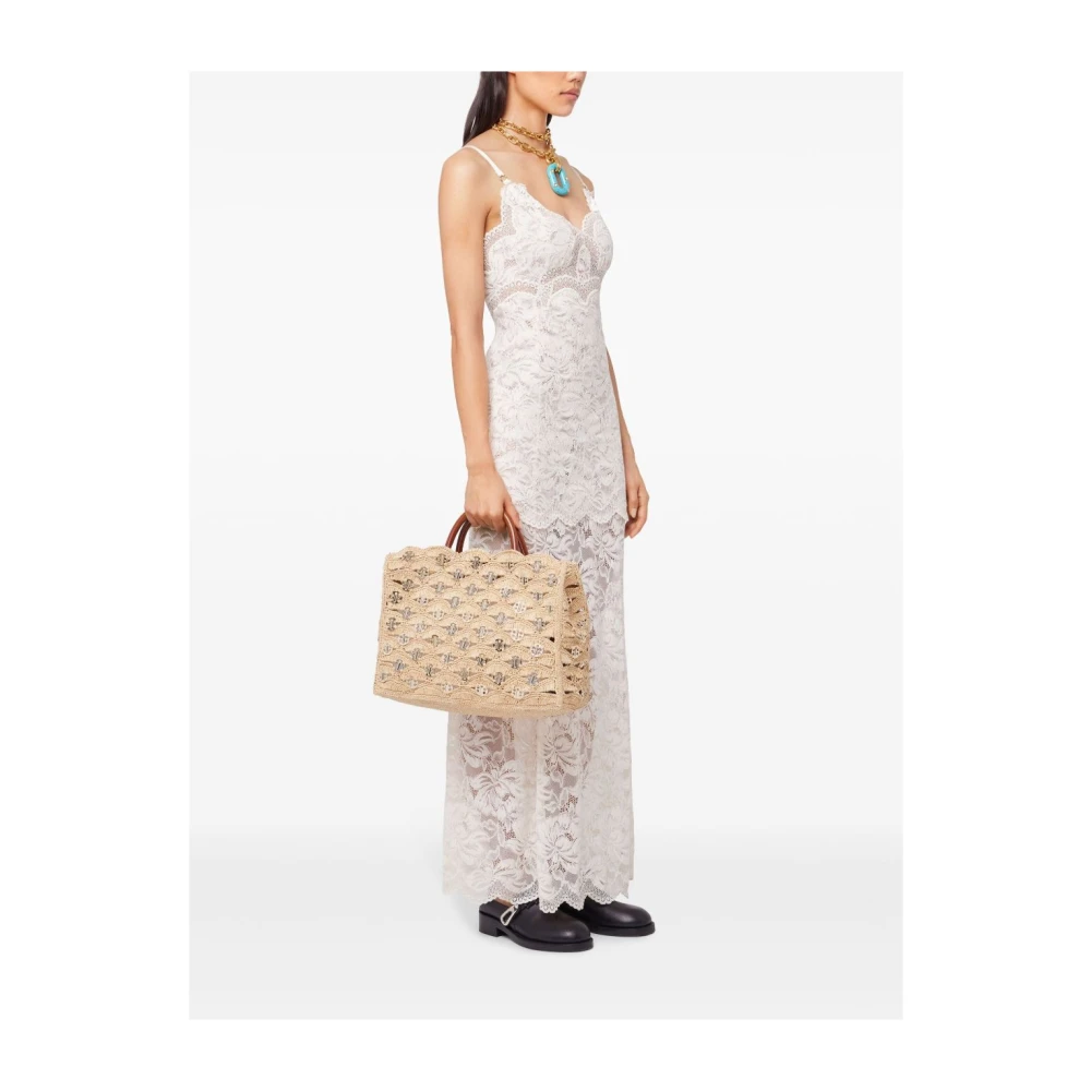 Paco Rabanne Natuurlijke Raffia Handtas Beige Dames