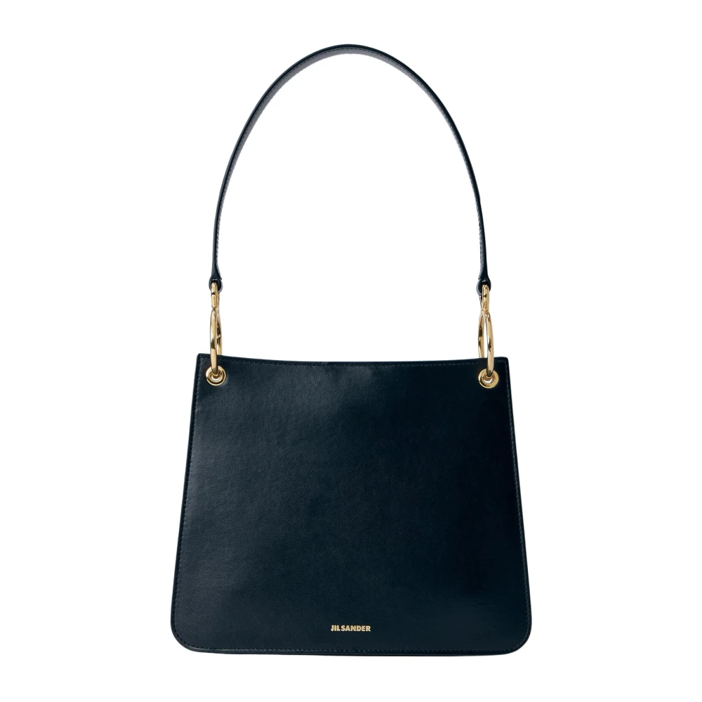 Jil Sander , Shoulder Bags, Female, Black, One Size, Structured Leather Shoulder Bag