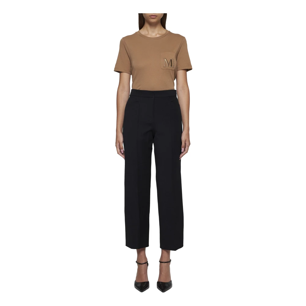 Max Mara Zwarte Zemira Broek met Hoge Taille Black Dames