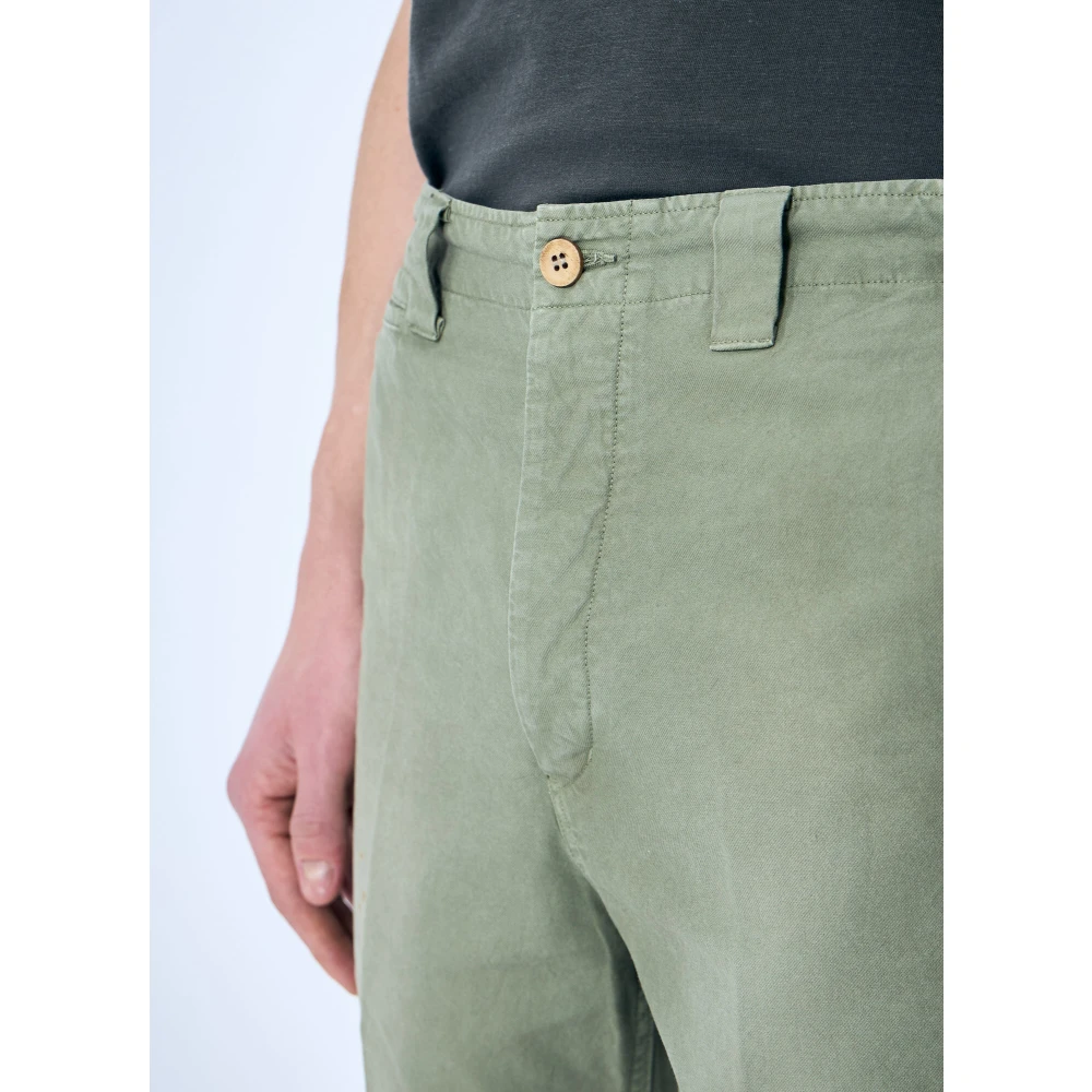 visvim Wijde Chino Broek van verontrust katoenen keper Green Heren