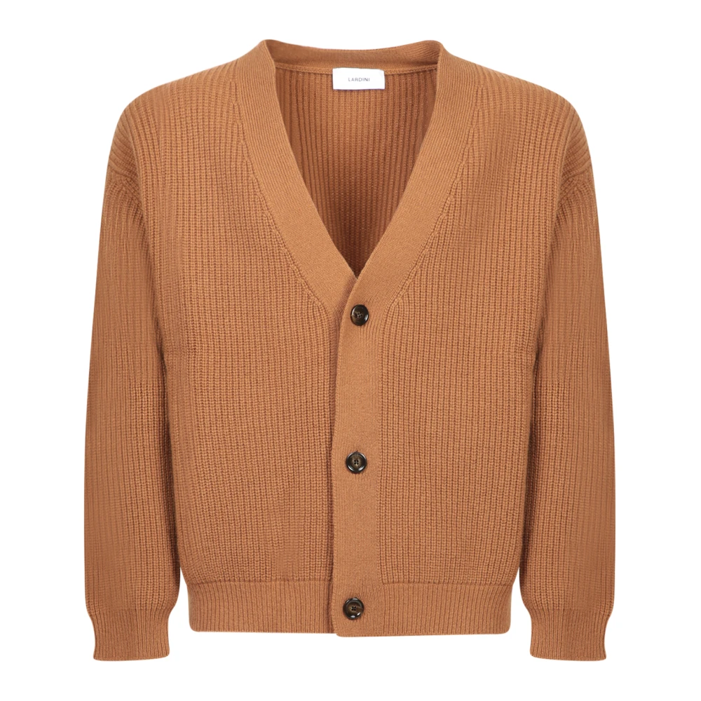 Lardini Bruine V-hals Cardigan Sweater Aw24 Brown Heren