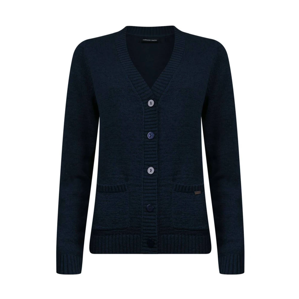 Roberto sarto Cardigan Lange Mouw Vest Blue Dames