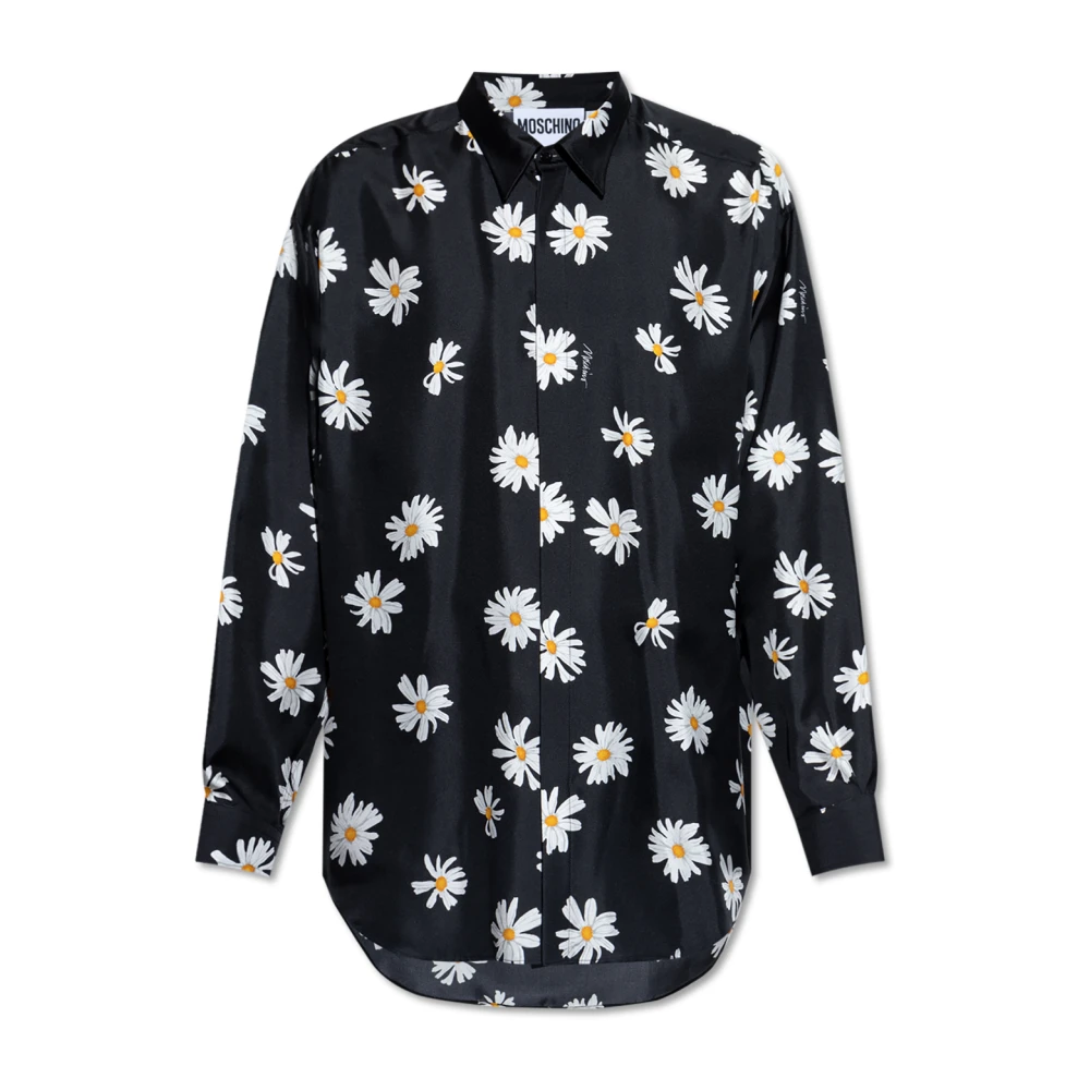 Moschino Men's Black Casual Shirts, M, Silk Shirt