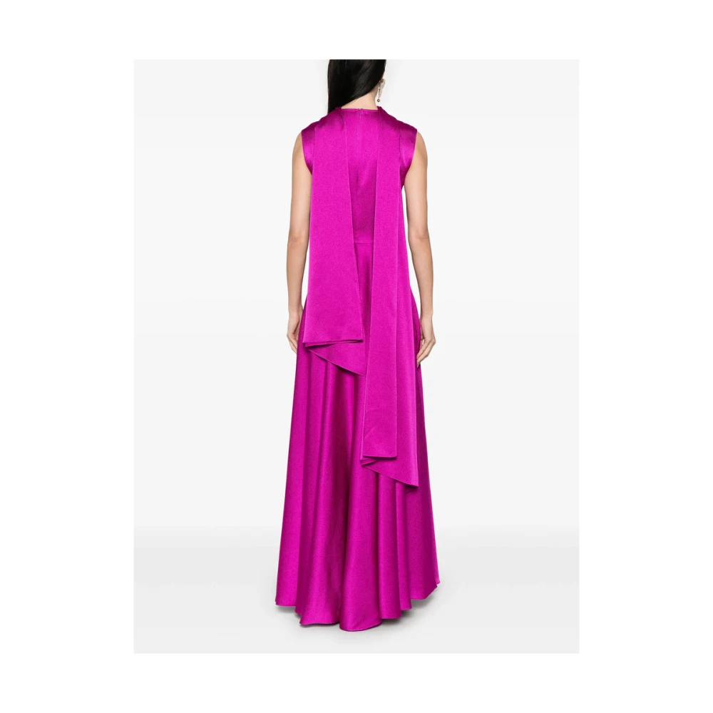 Solace London Fuchsia Roze Mouwloze Jurk met Sjaal Pink Dames