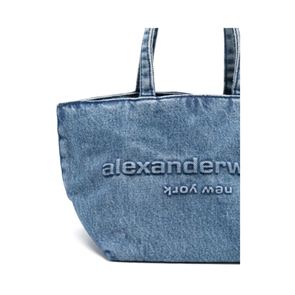 alexander wang Indigo Blauwe Stropdas-Bevestiging Schoudertas Blue Dames