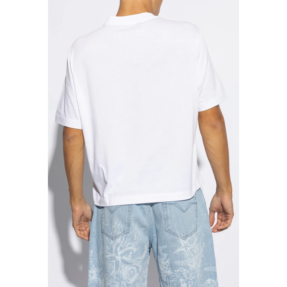 Versace T-shirt met logo White Heren