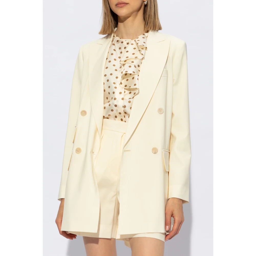 Max Mara Dubbelbreasted jas 'Elegia' Beige Dames