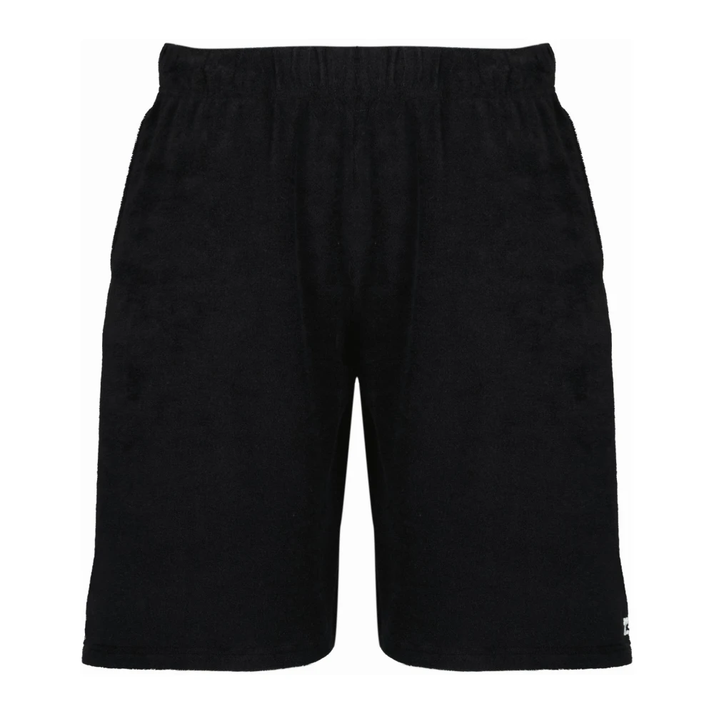 Courrèges Mannelijk Zwart Korte Broeken Heren, L, Katoen, Terry Logo-Detail Shorts