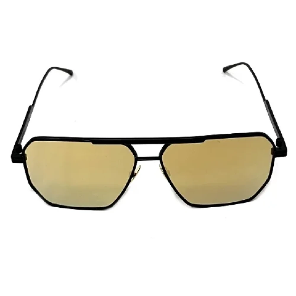 Bottega Veneta Vintage Pre-owned Metal sunglasses Black Heren