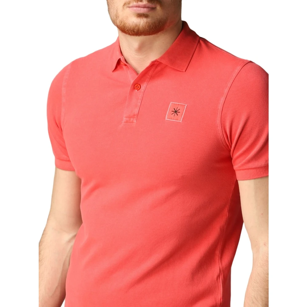Manuel Ritz Korte Mouw Polo Shirt Red Heren