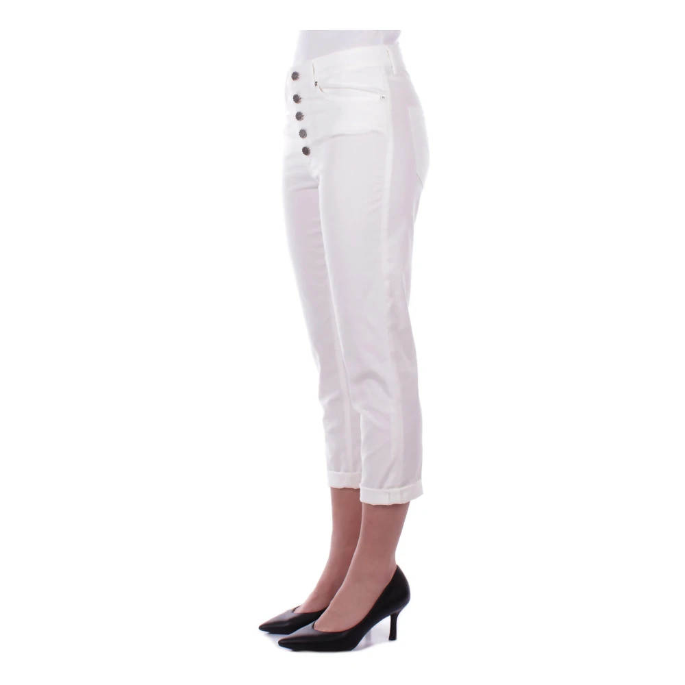 Dondup Witte broek met knoopsluiting White Dames