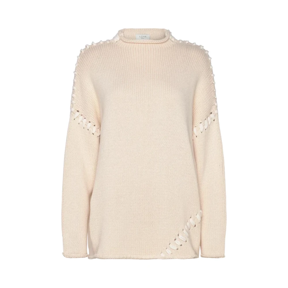 Norr Gestructureerde gebreide top Beige Dames