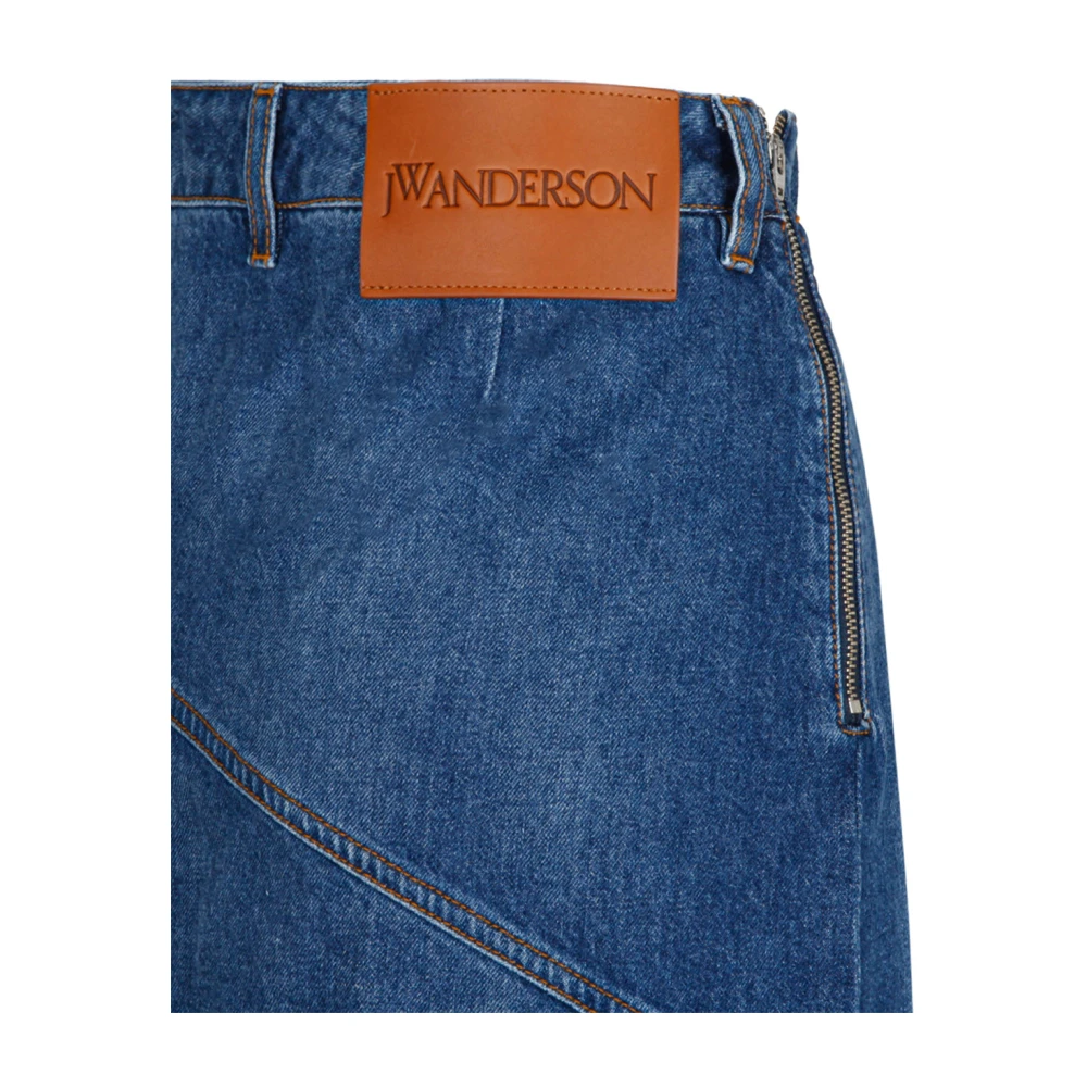 JW Anderson Blauwe Denim Mini Rok Patchwork Blue Dames