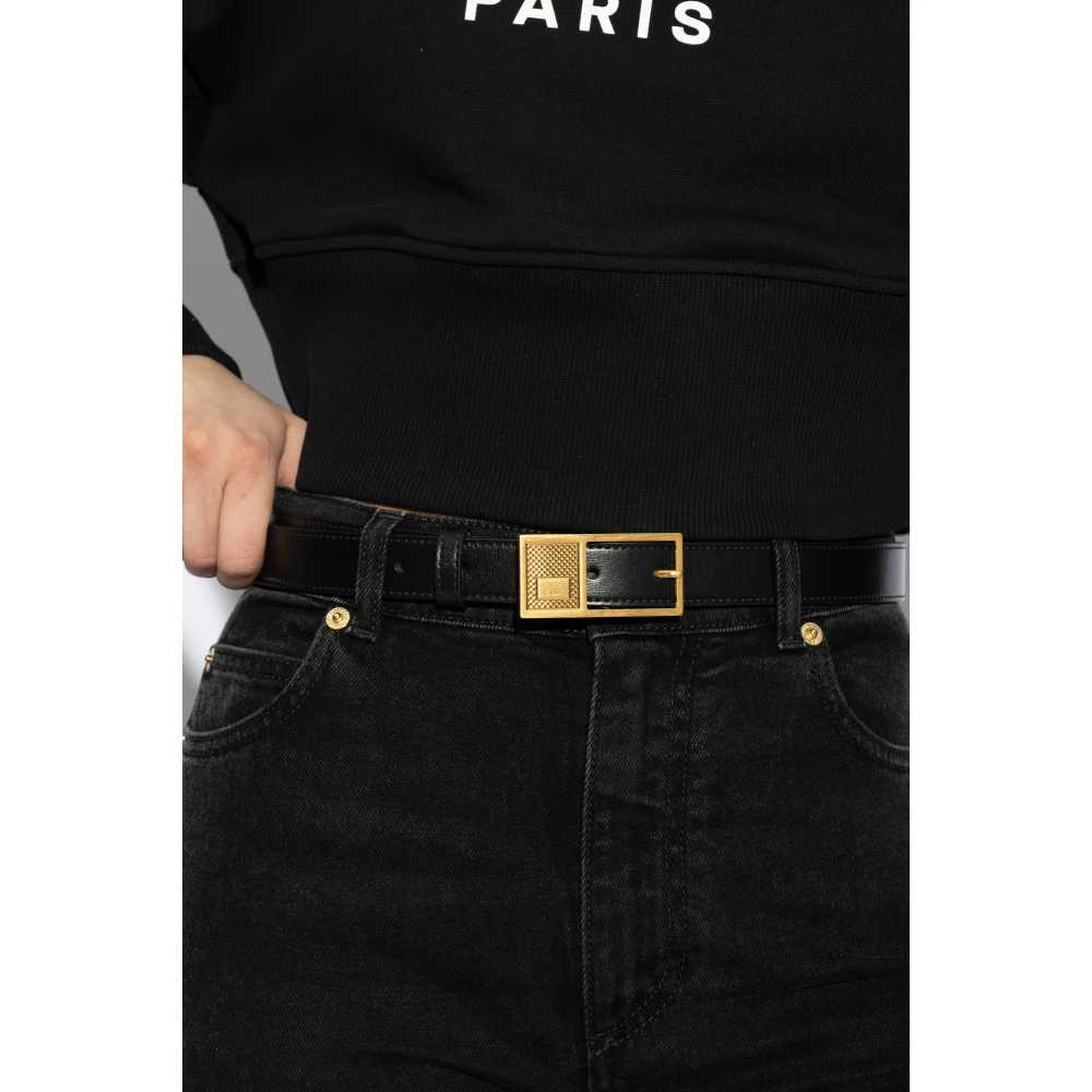 Balmain Leren riem Black Dames