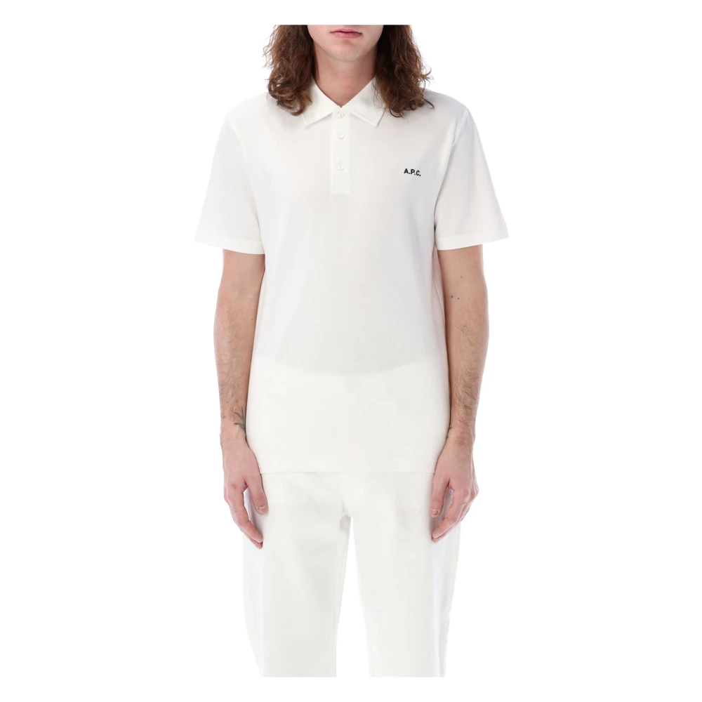 A.p.c. Polo Shirt met Geborduurd Logo White Heren