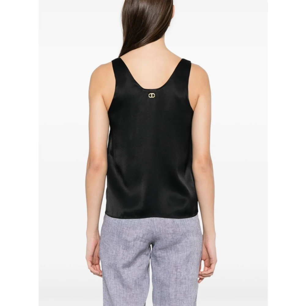Twinset Zwarte Top voor Vrouwen Black Dames