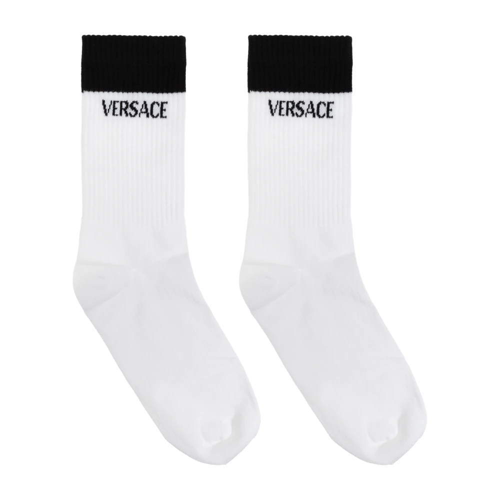 Versace Katoenen sokken met logo White Dames