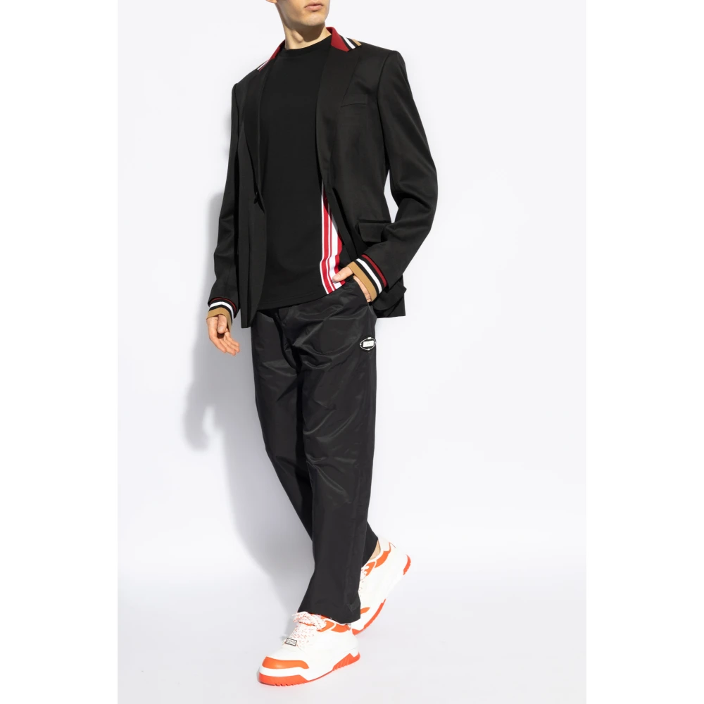 Moschino Blazer met open revers Black Heren