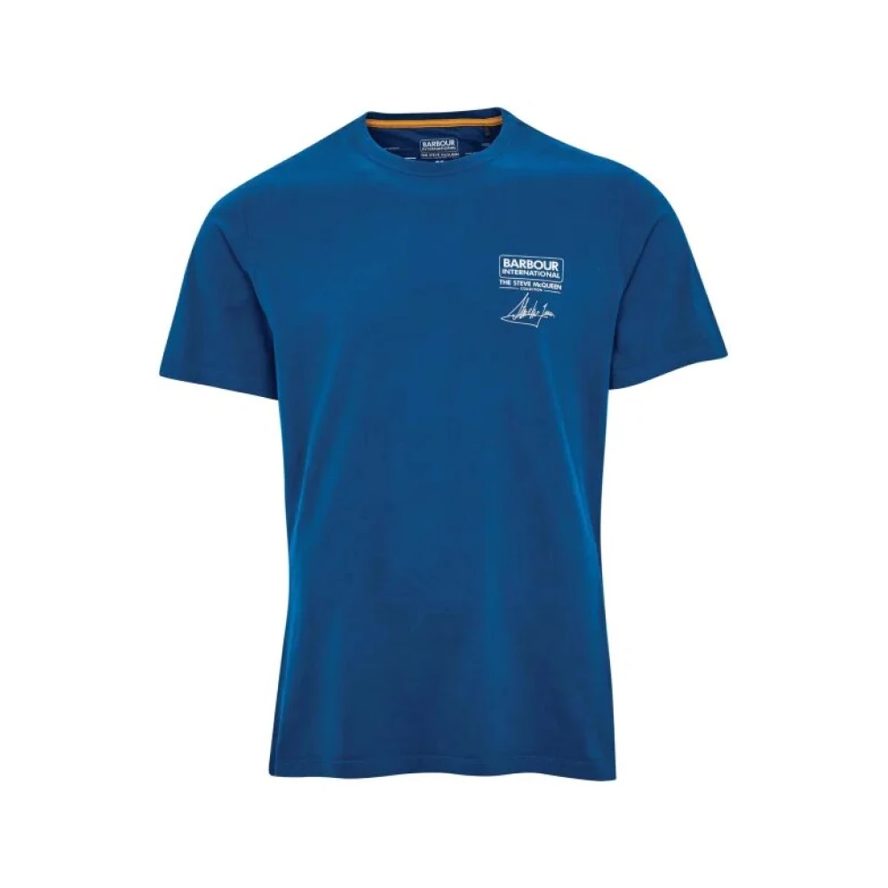 Barbour SMQ Signature T-Shirt Blue Heren
