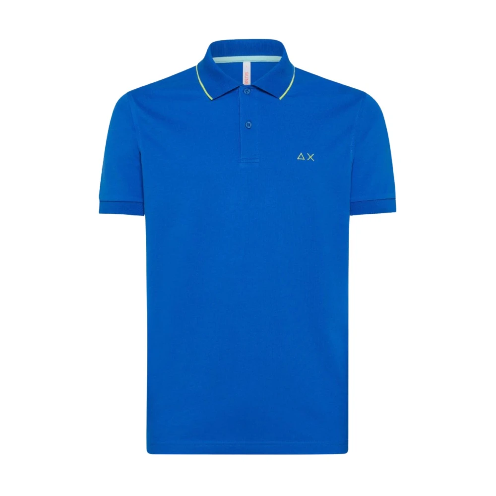 Sun68 Polo Shirt met Kleine Strepen Blue Heren