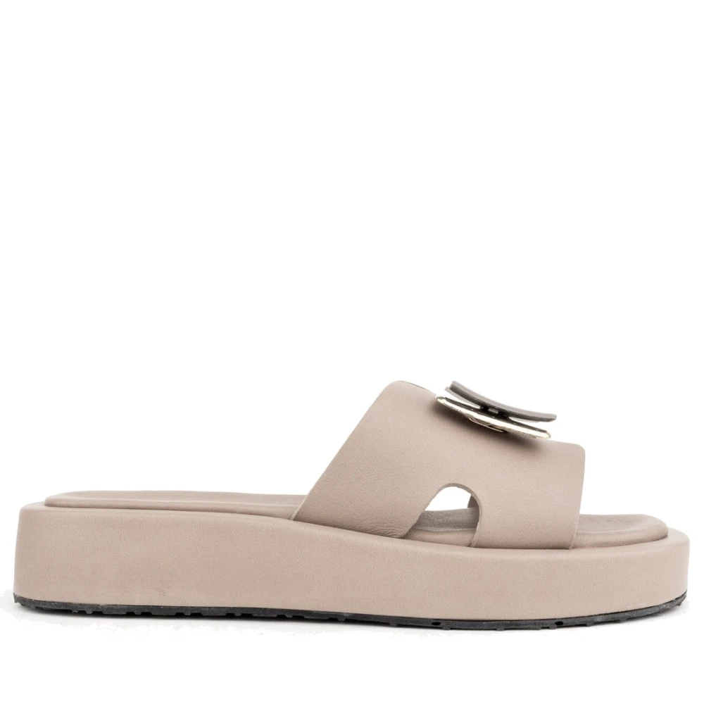Sergio Moretti Women's Beige Sliders, 7 Uk, Casual Open Slippers