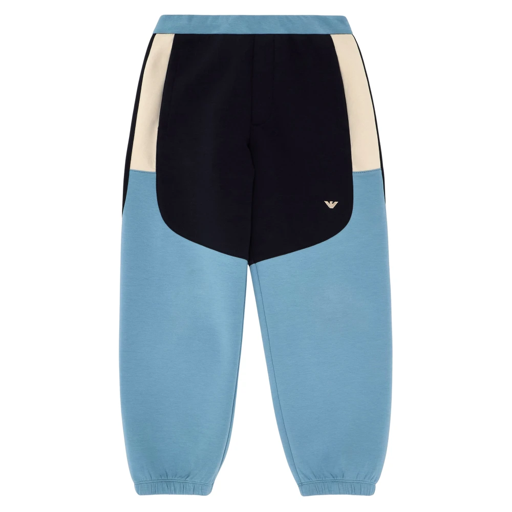 Emporio Armani Boys Blue Colourblock Joggers For