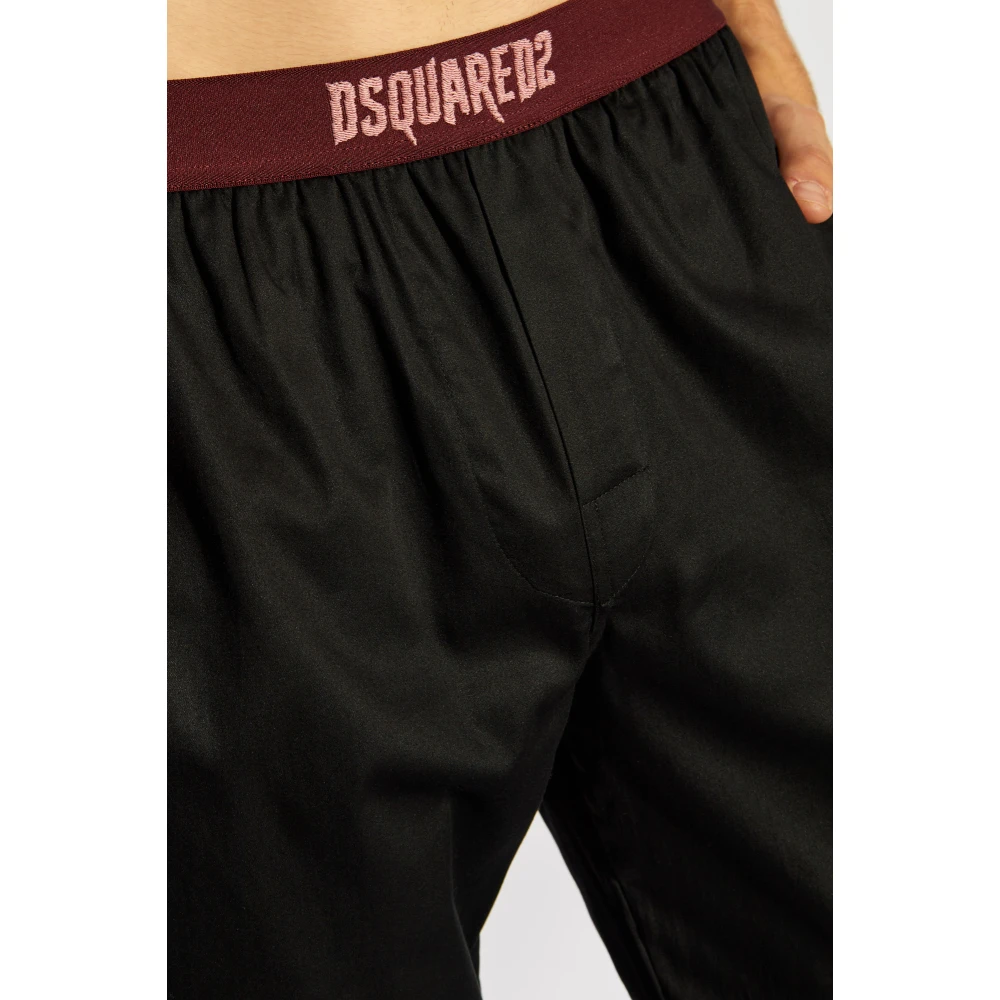 Dsquared2 Pyjamabroek met logo Black Heren