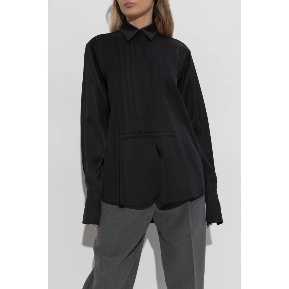 Jil Sander Shirt met zijden afwerking Black Dames