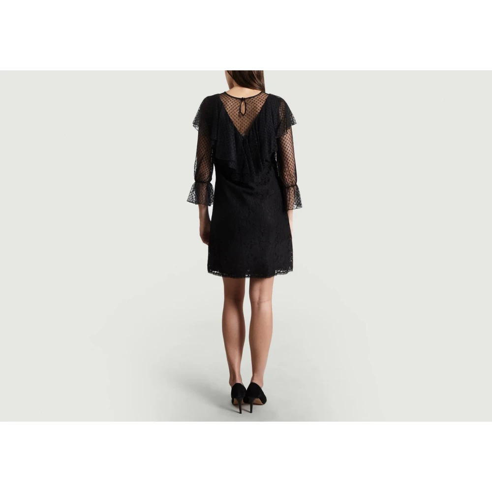 See by Chloé Romantische Kantjurk met Volants Black Dames
