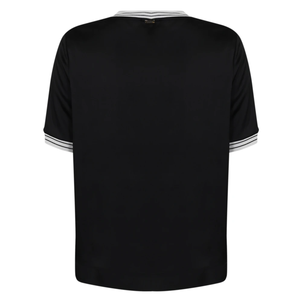 Herno Zwarte Technische T-shirt Korte Mouw Black Dames