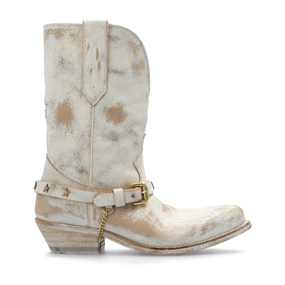 Golden Goose Wish Star Low enkellaarzen met hak Beige Dames