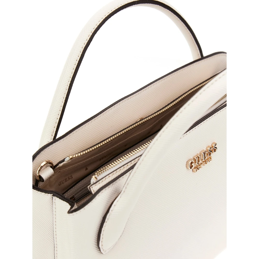 Guess Kleine Off White Satchel Tas White Dames