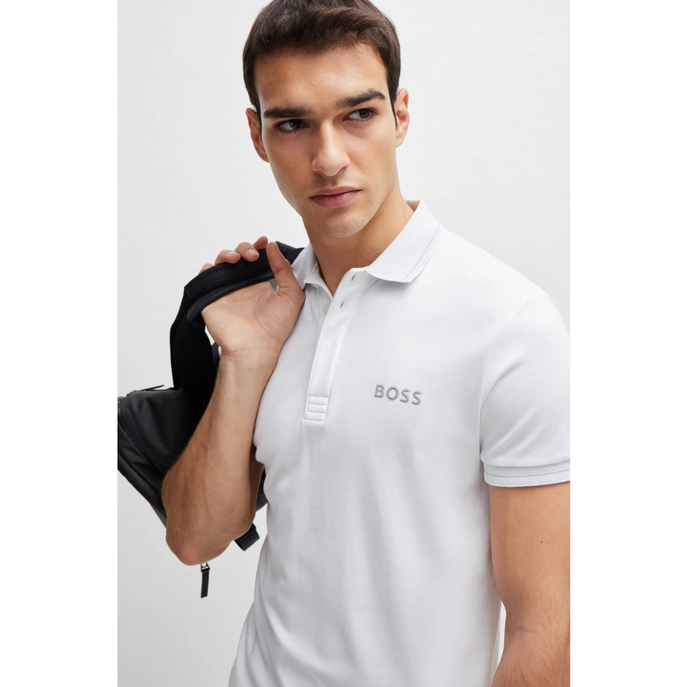 Boss Slim Fit Polo Shirt White Heren