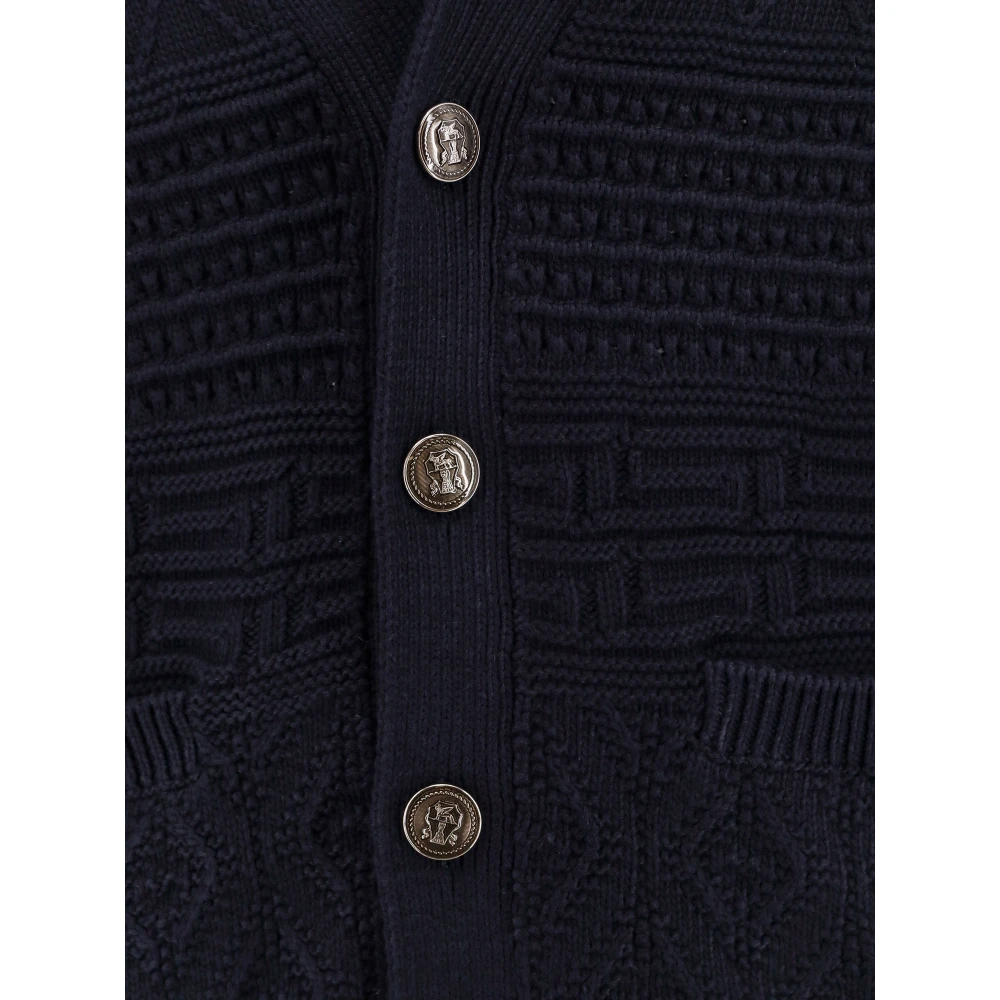 BRUNELLO CUCINELLI Katoenen vest met iconische knopen Blue Heren