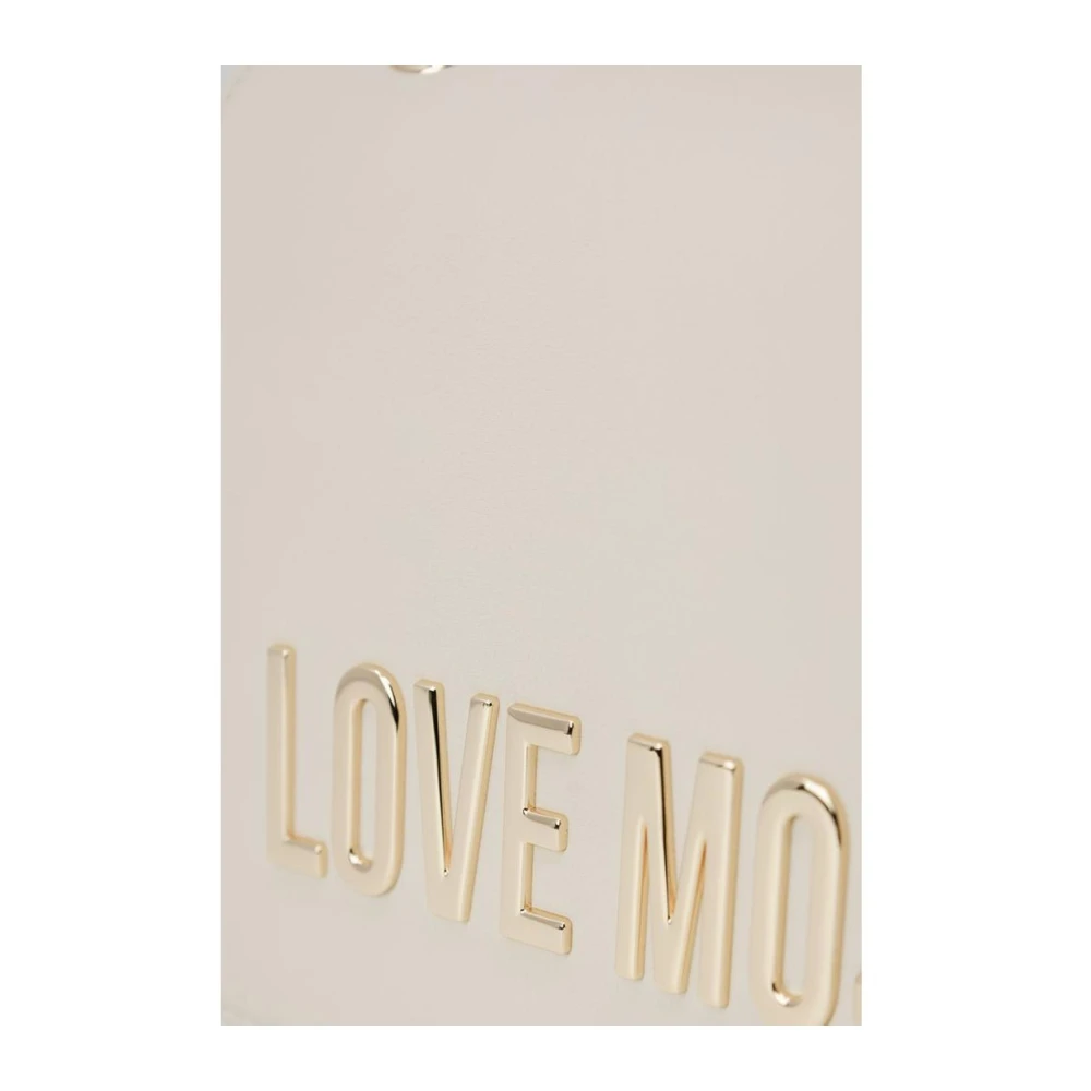 Love Moschino Faux Leather Handtas Lente Zomer Collectie Beige Dames