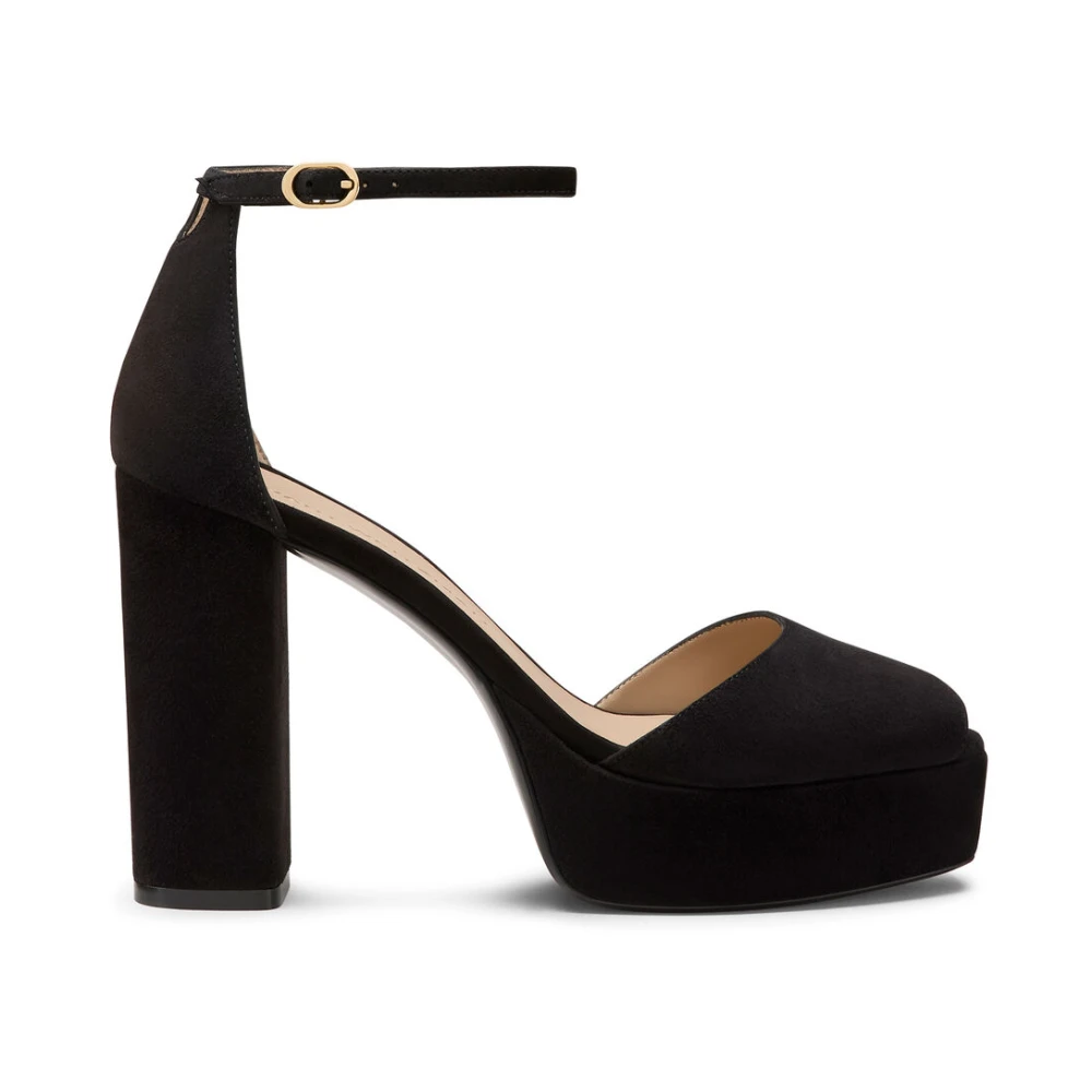 Stuart Weitzman Women's Black High Heel Sandals, 4 Uk, Sabrina Ankle-Strap Platform