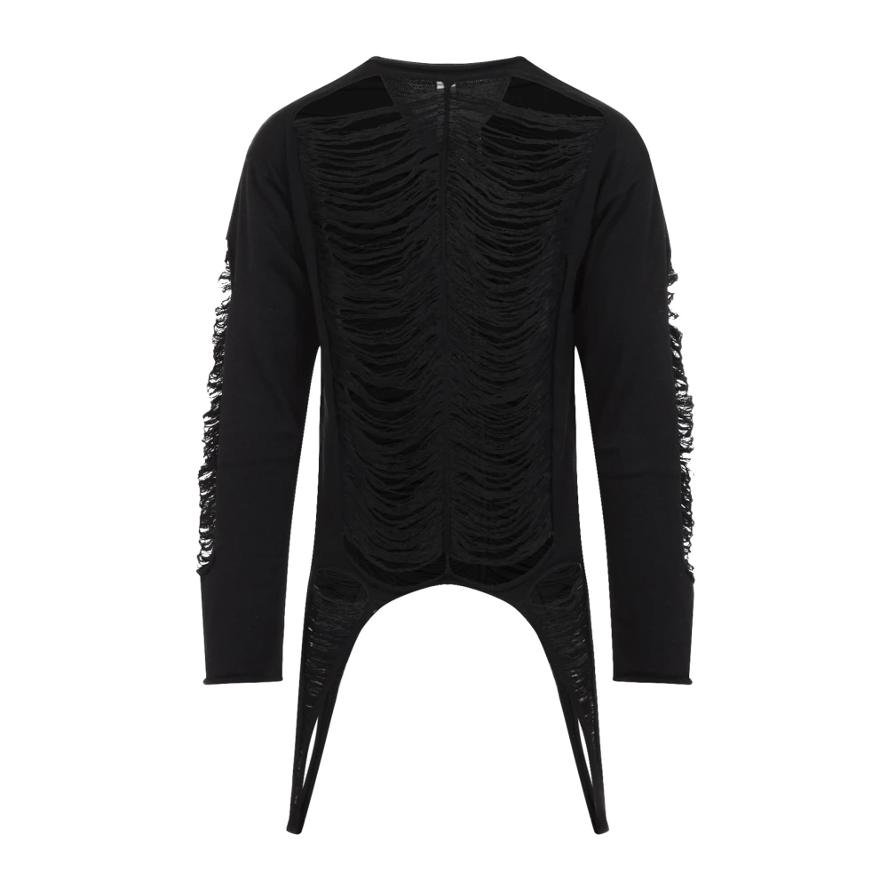 Rick Owens Gebreide Crewneck Sweater Black Heren