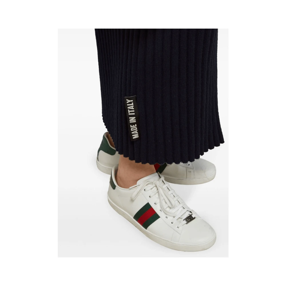 Gucci Marineblauwe Geribbelde Gebreide Jurk Blue Dames