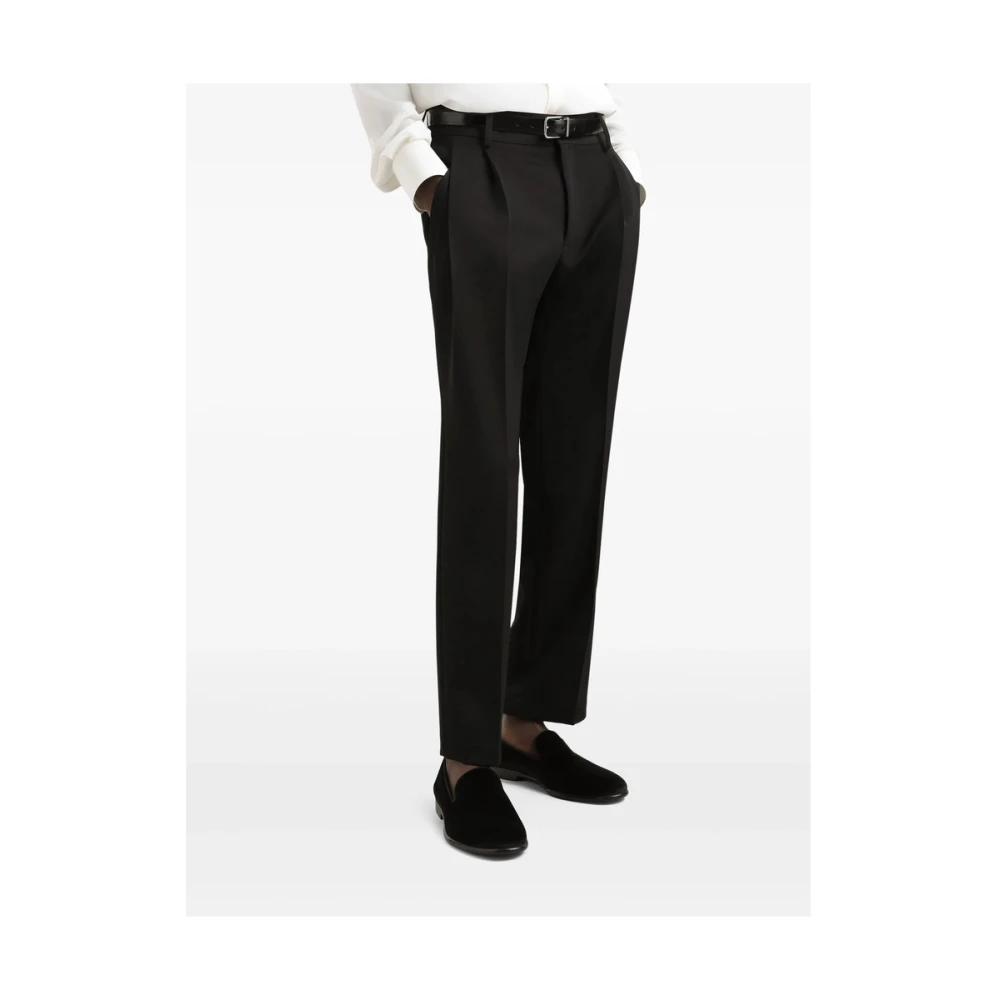 Dolce & Gabbana Zwarte broek met knopen en zakken Black Heren