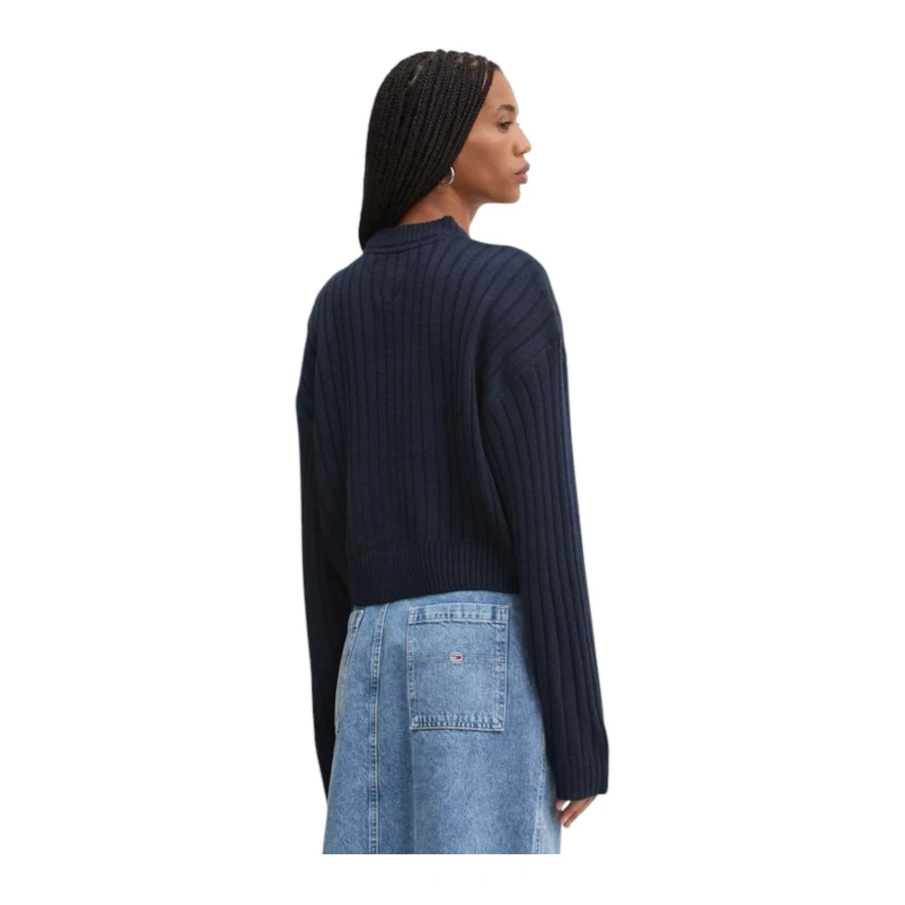 Tommy Jeans V-hals Trui Blue Dames