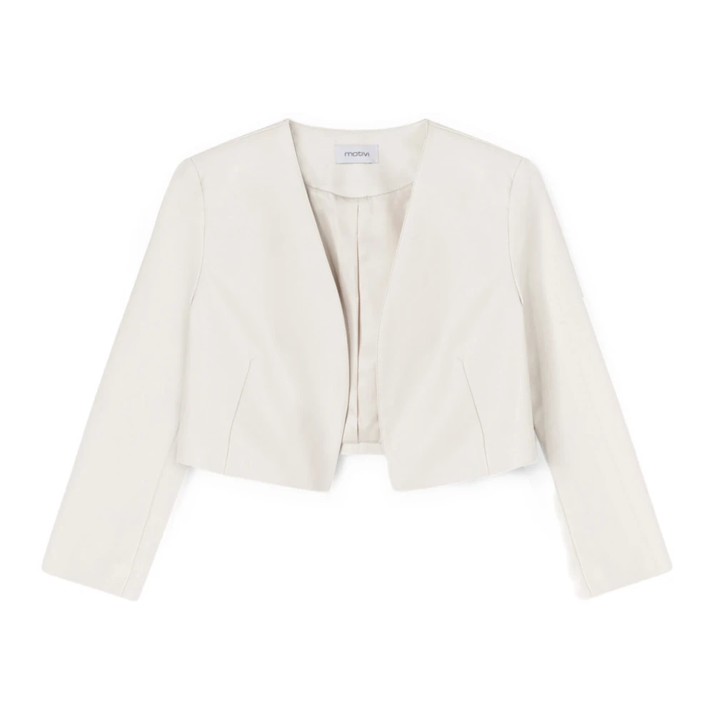 Motivi Bolero-jasje van gecoate stof White Dames