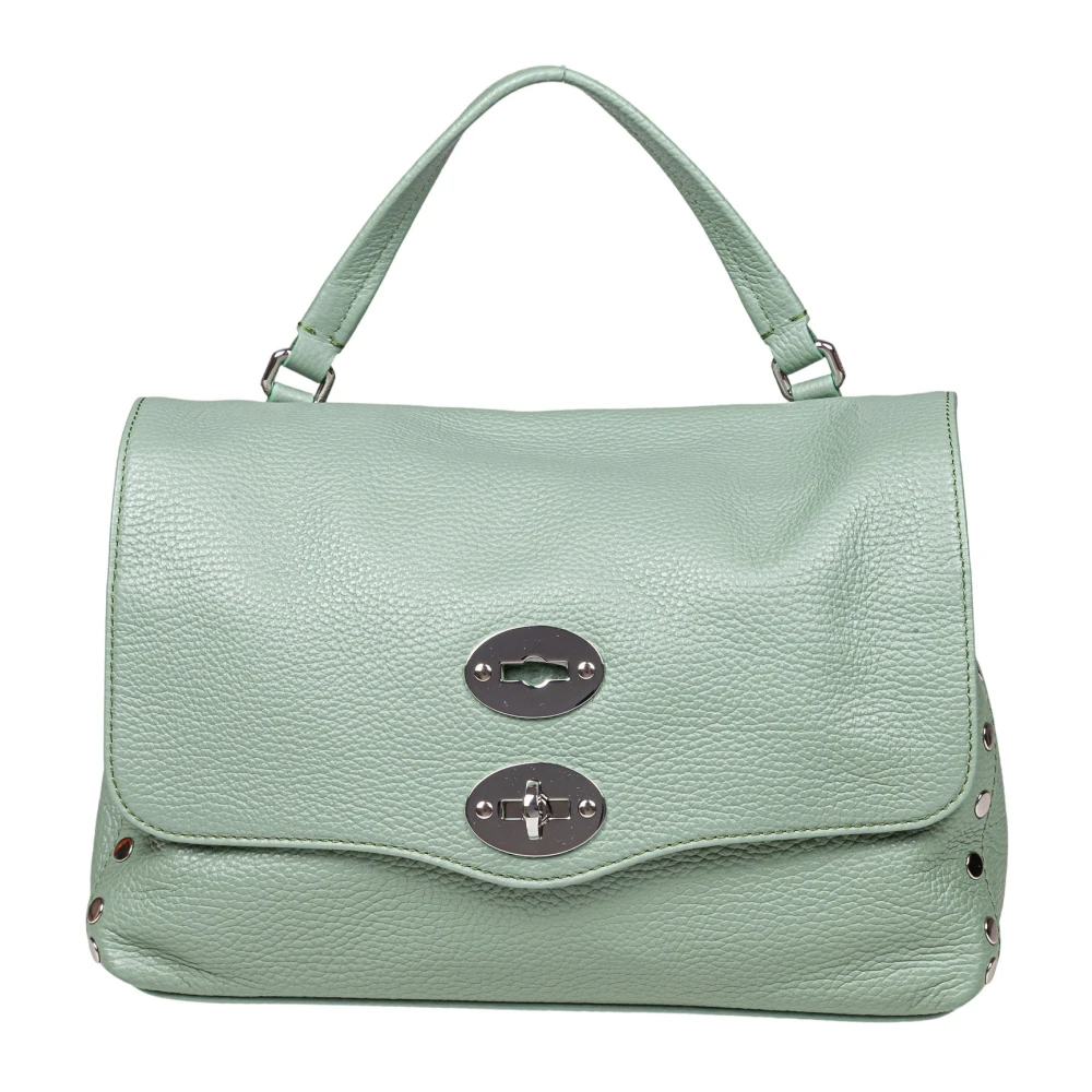 Zanellato Groene leren schoudertas Twist Lock Green Dames