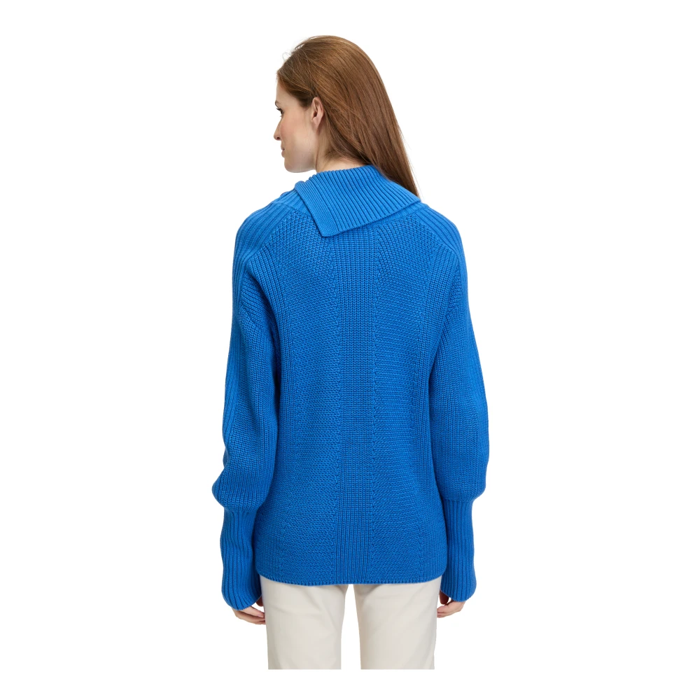 Betty Barclay Chunky Gebreide Coltrui Blue Dames
